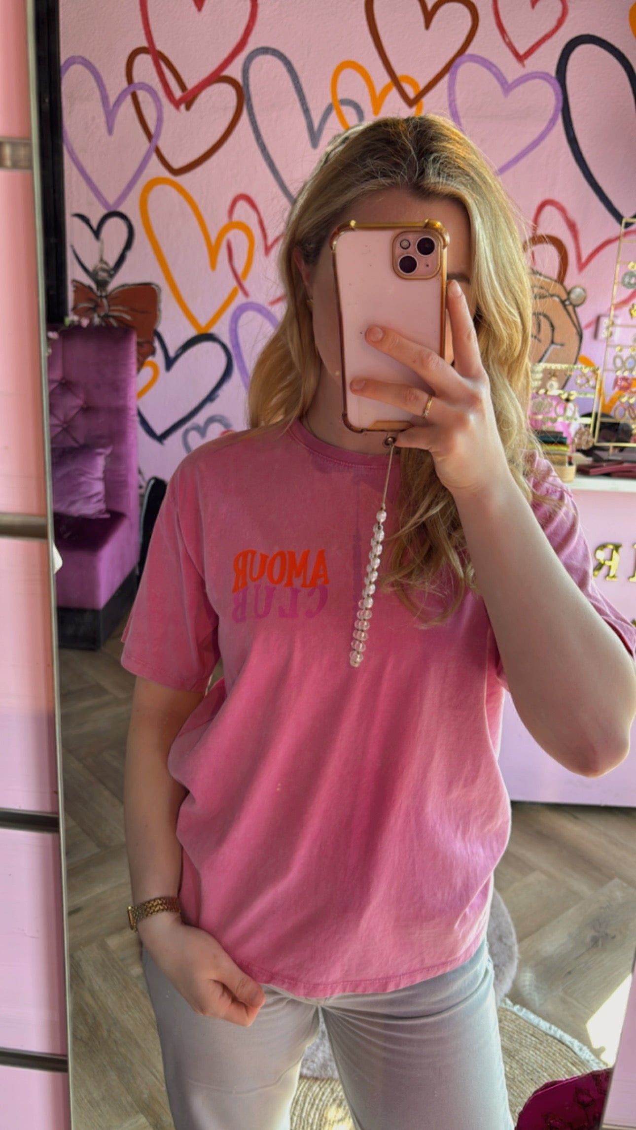 Tshirt Amour Club roze