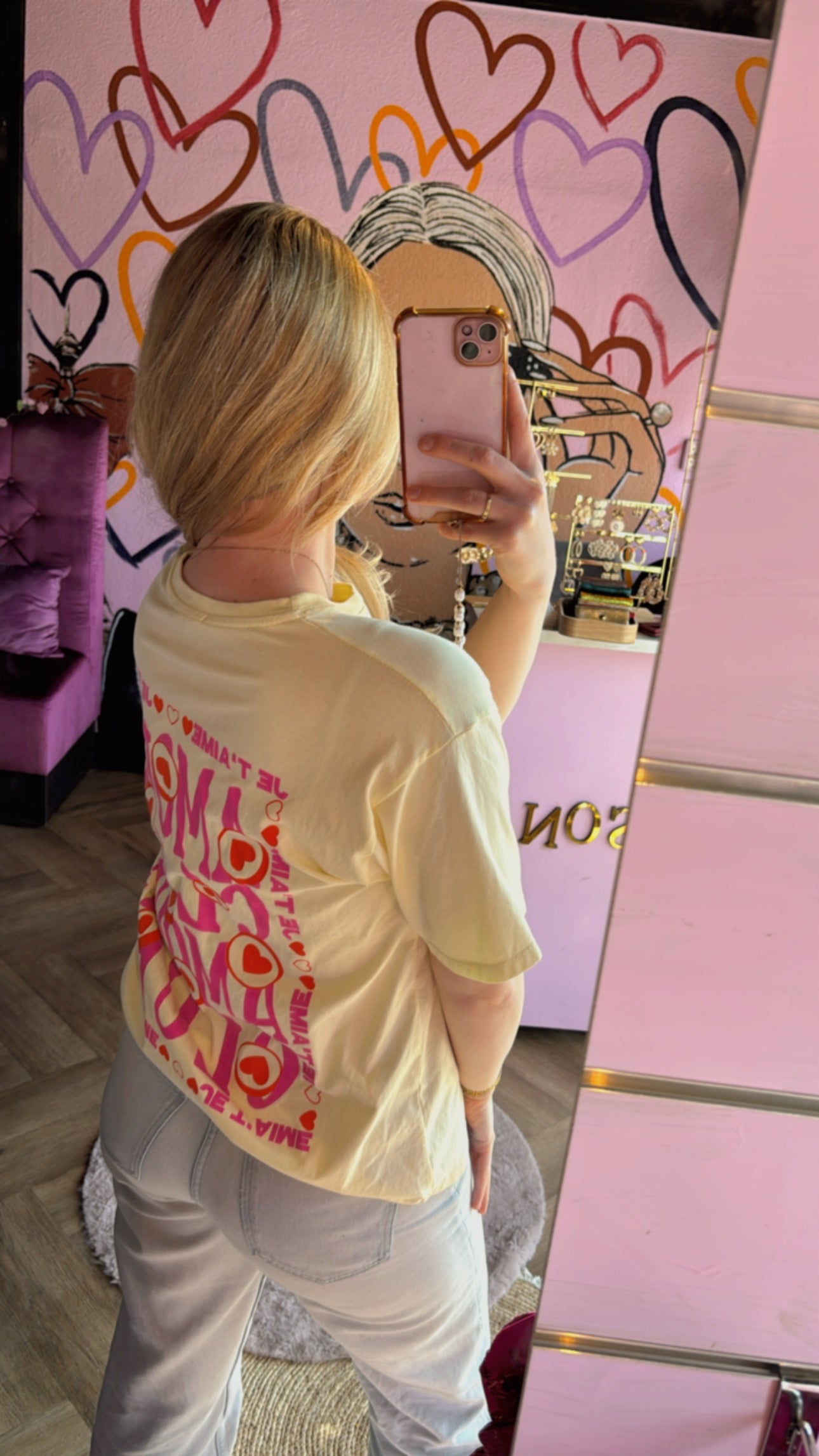 Tshirt Amour Club geel