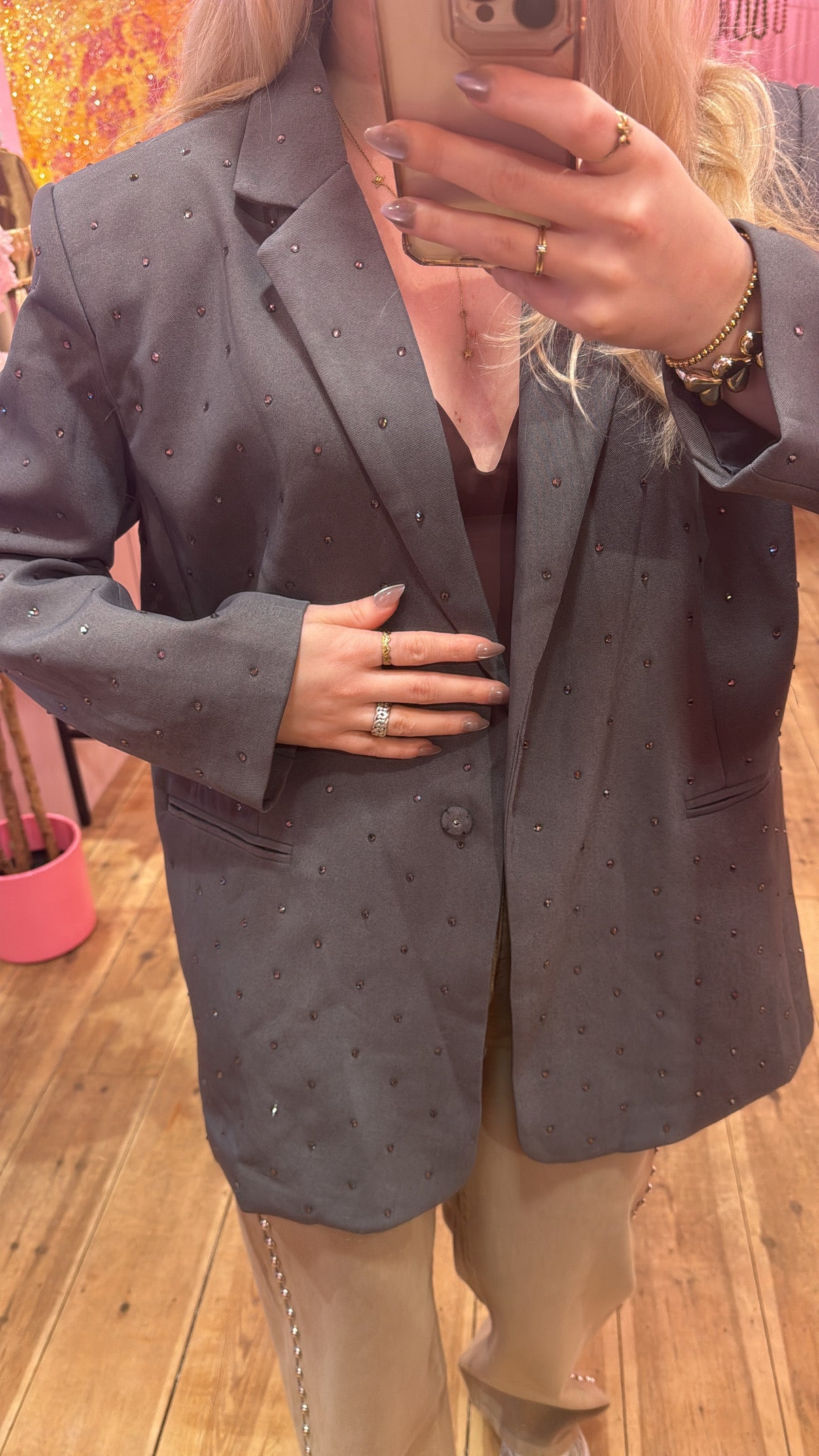 Blazer sparkle grijs