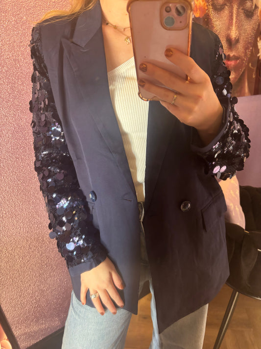 Sparkle blazer blauw