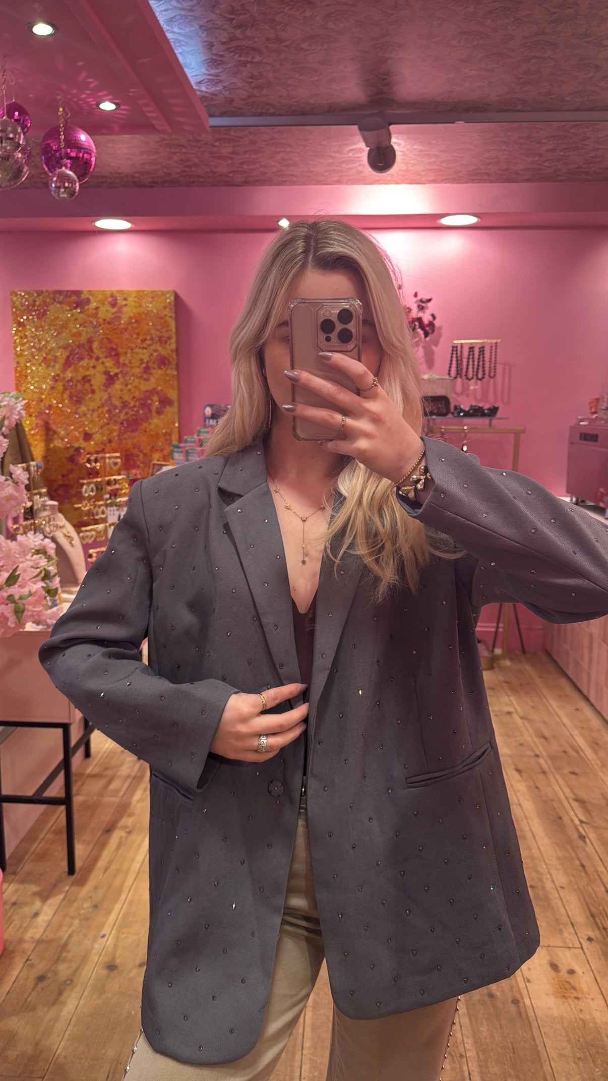 Blazer sparkle grijs