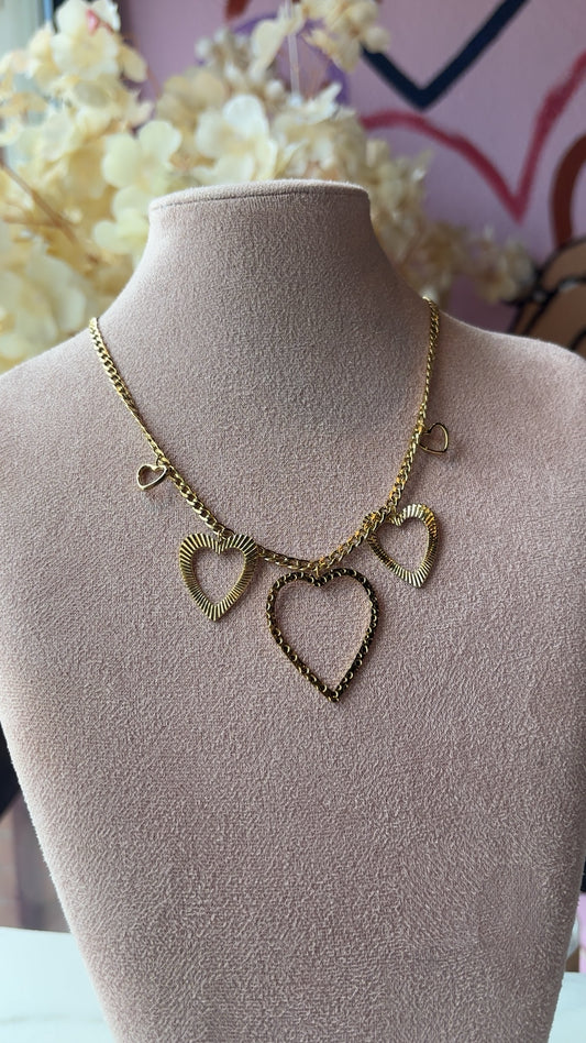 Bedelketting hart goud