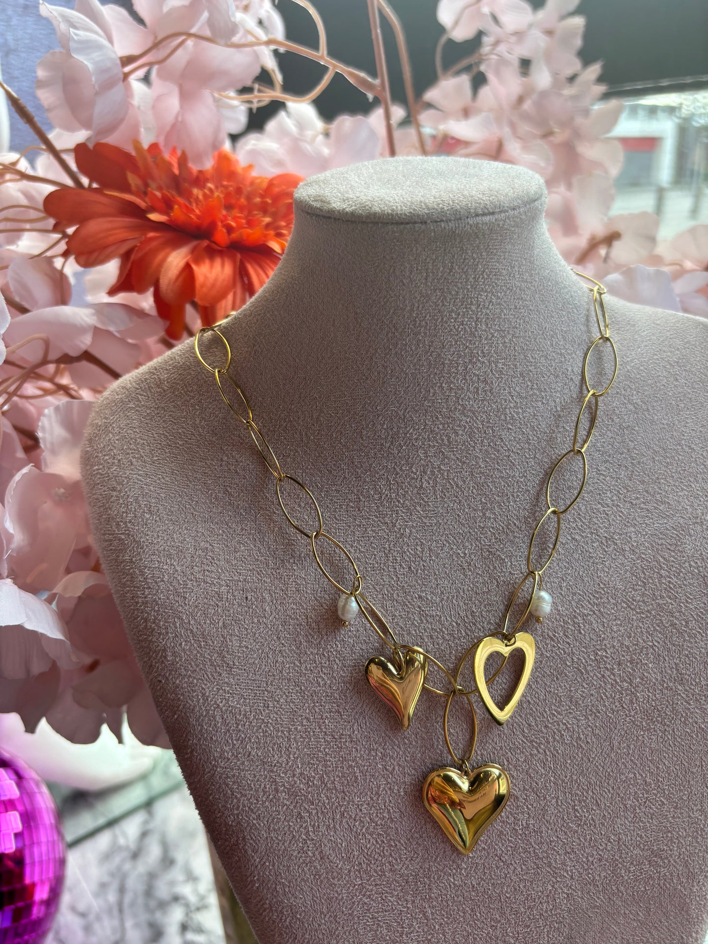 Bedelketting heart goud