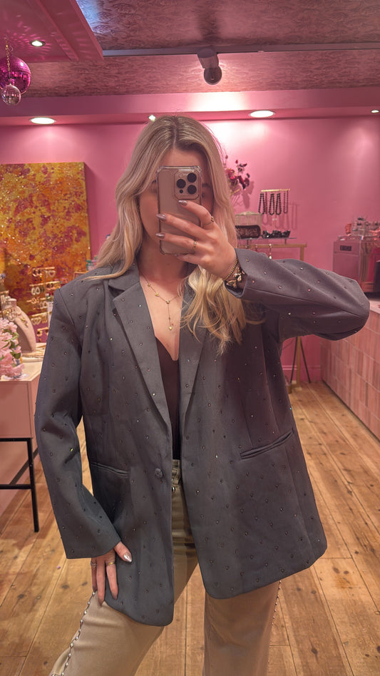 Blazer sparkle grijs