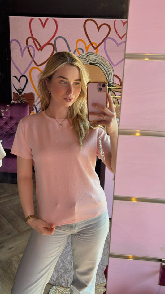 Tshirt sparkle roze