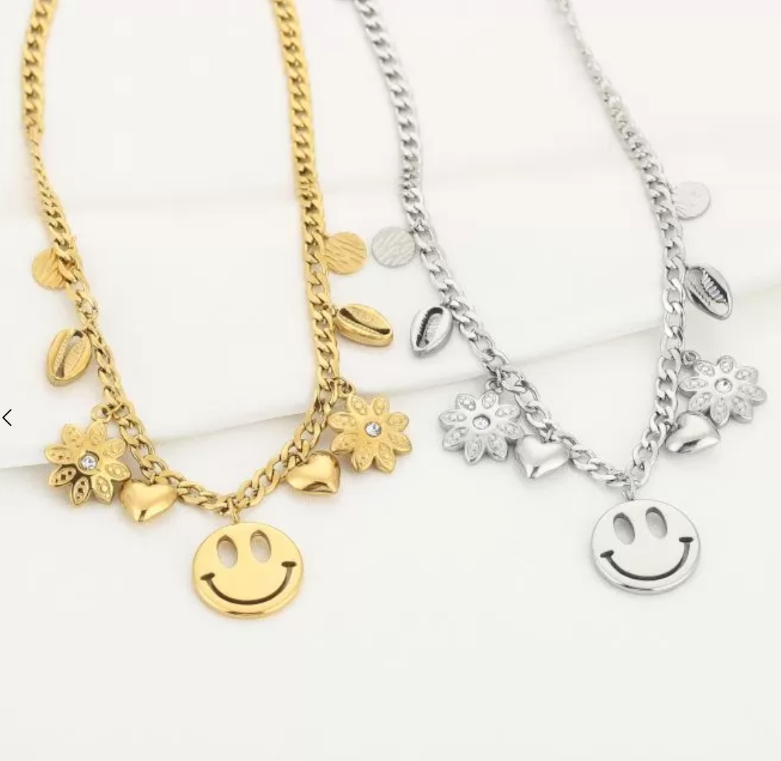 Bedelketting smiley zilver